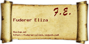 Fuderer Eliza névjegykártya